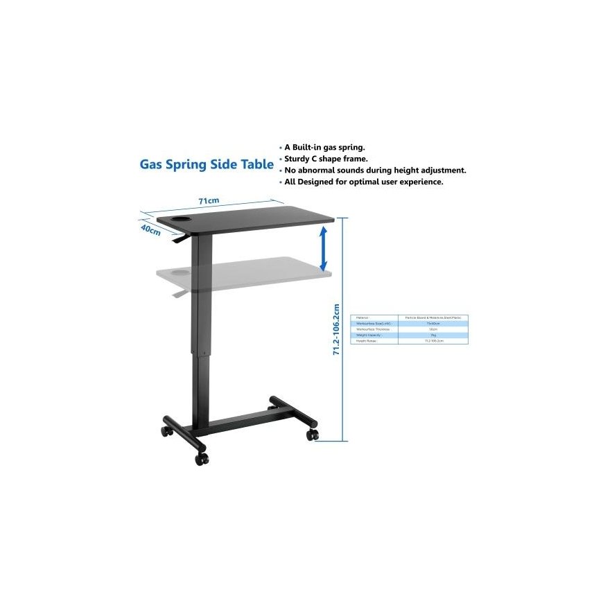 Height-adjustable table Up Up Forseti Black – 2