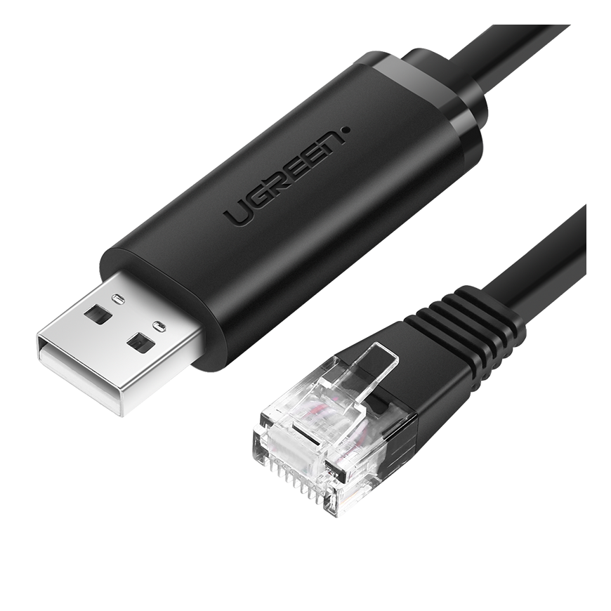 UGREEN CM204 USB - RJ45 Console Cable for Network Devices, 1.5m (black)