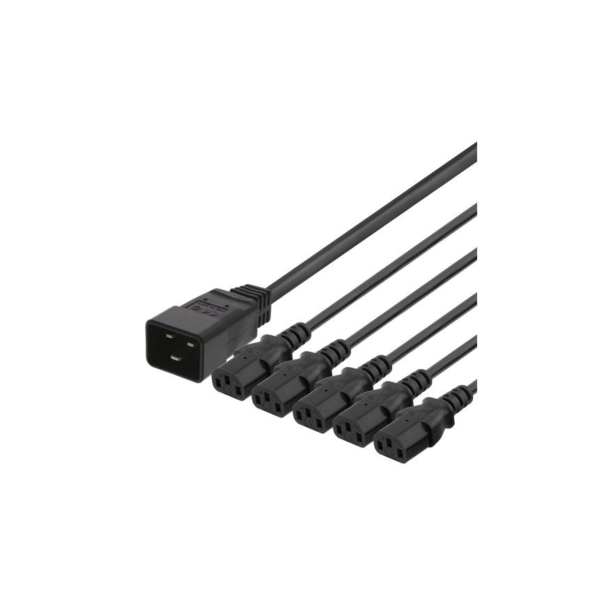 Deltaco DEL-113M power cable Black 1 m IEC C20