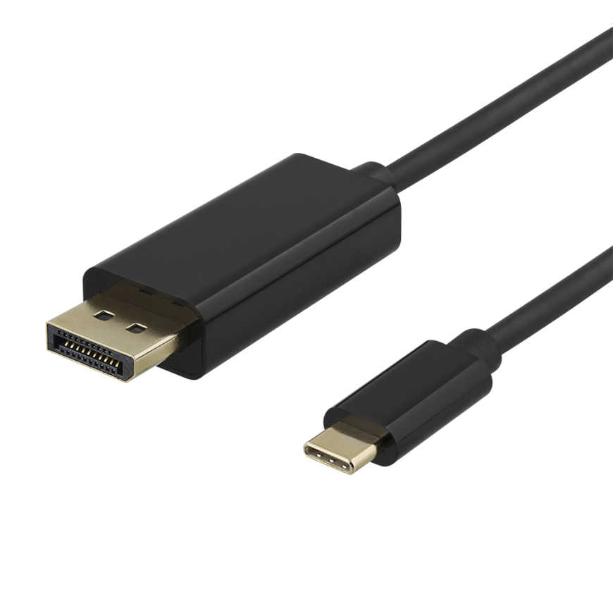 USB-C - DisplayPort cable DELTACO 4K UHD, gold plated, 2m, black / USBC-DP200-K / 00140015 – 2