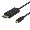 USB-C - DisplayPort cable DELTACO 4K UHD, gold plated, 2m, black / USBC-DP200-K / 00140015 USB-C - DisplayPort cable DELTACO 4K UHD, gold plated, 2m, black / USBC-DP200-K / 00140015