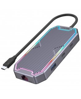 Unitek Hub USB-C, HDMI 2.0, RJ45, 3,5mm,100W 10Gbps