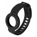 Silicone bracelet for Apple AirTag DELTACO adjustable size, black / MCASE-TAG16