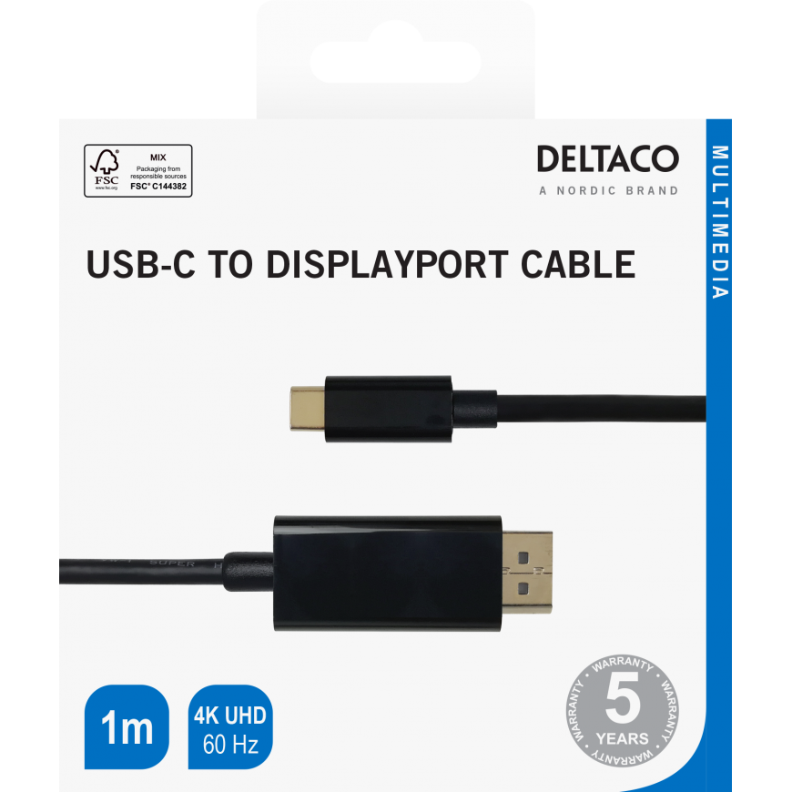 Deltaco USB-C - DisplayPort cable DELTACO