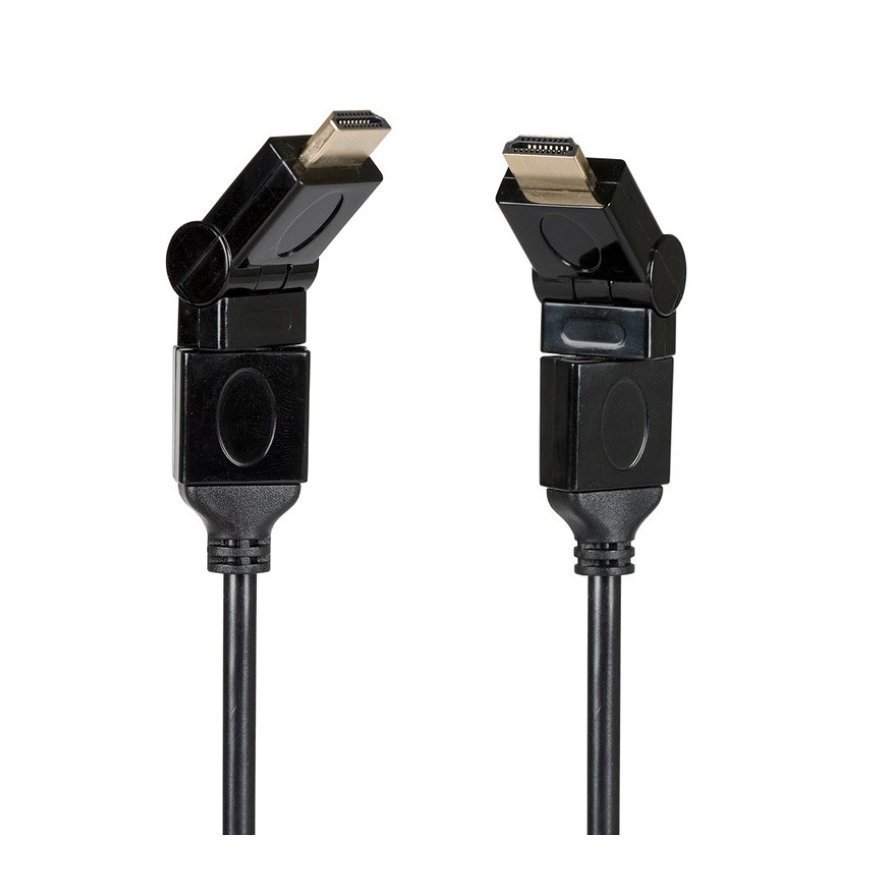 Libox LB0068 Hdmi 1.4 Vads 1.5m male/male ar leņķa regulēšanu 4K 340MHz 3D HDR ARC 10Gbps Melns