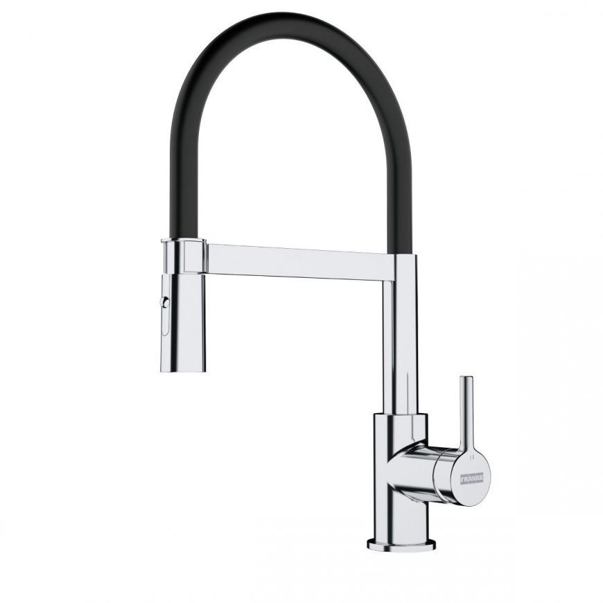 Sink mixer Franke Lina, SemiPro with pull-out shower, Chrome/Onyx