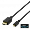 Cable DELTACO HDMI - micro HDMI, 4K UHD in 60Hz, 2m, black / HDMI-1023-K / 00100007 Cable DELTACO HDMI - micro HDMI, 4K UHD in 60Hz, 2m, black / HDMI-1023-K / 00100007