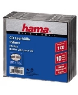 Hama CD Slim Jewel Case, pack 10 1 discs Transparent