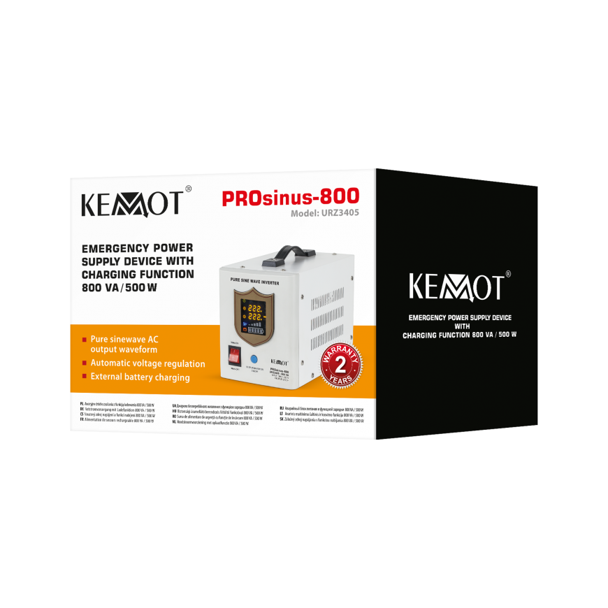 Uninterruptible power supply 500W 12V/230Vac KEMOT PROsinus-500 – 11