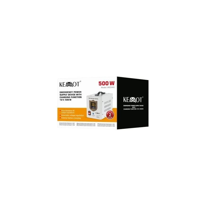 Nepertraukiamo maitinimo šaltinis 500W 12V/230Vac KEMOT PROsinus-500 – 15
