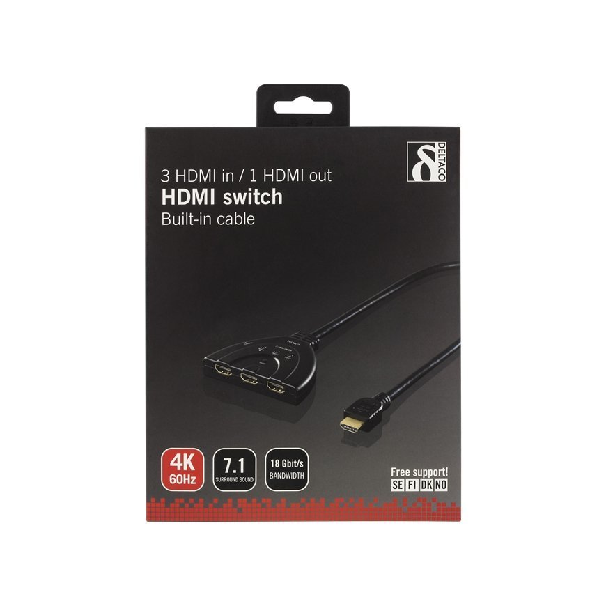 Deltaco HDMI-7044 vaizdo signalų daliklis – 4