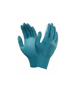Disposable nitrile gloves Ansell TouchNTuff 92-600, 100pcs, 0.12mm thickness, size M (7.5-8), smooth palm, green