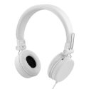 STREETZ headphones with microphone, foldable, 3.5 mm connection, 1 button remote control, 1.5 m cable, white / HL-W203 STREETZ headphones with microphone, foldable, 3.5 mm connection, 1 button remote control, 1.5 m cable, white / HL-W203