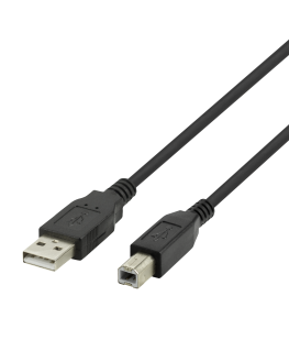 USB-B 2.0 cable DELTACO suitable for printers, 3m black / USB-230S-K / 00140006