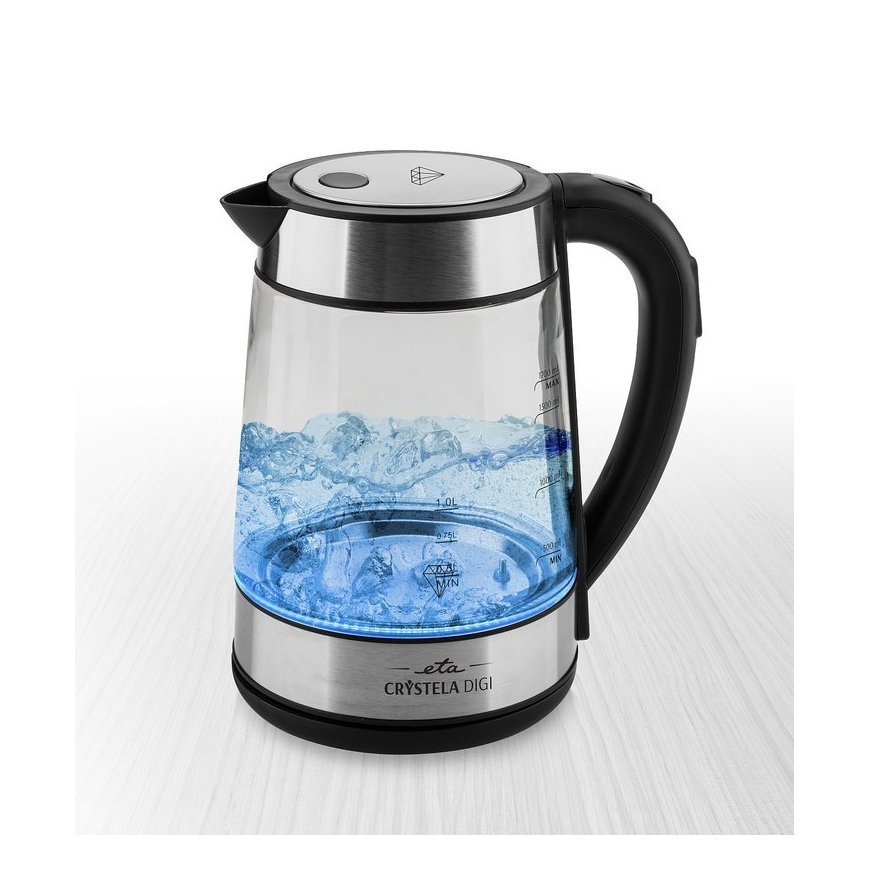 Eta Crystela Digi elektrikann 1,7 l 2200 W Must, Läbipaistev – 4