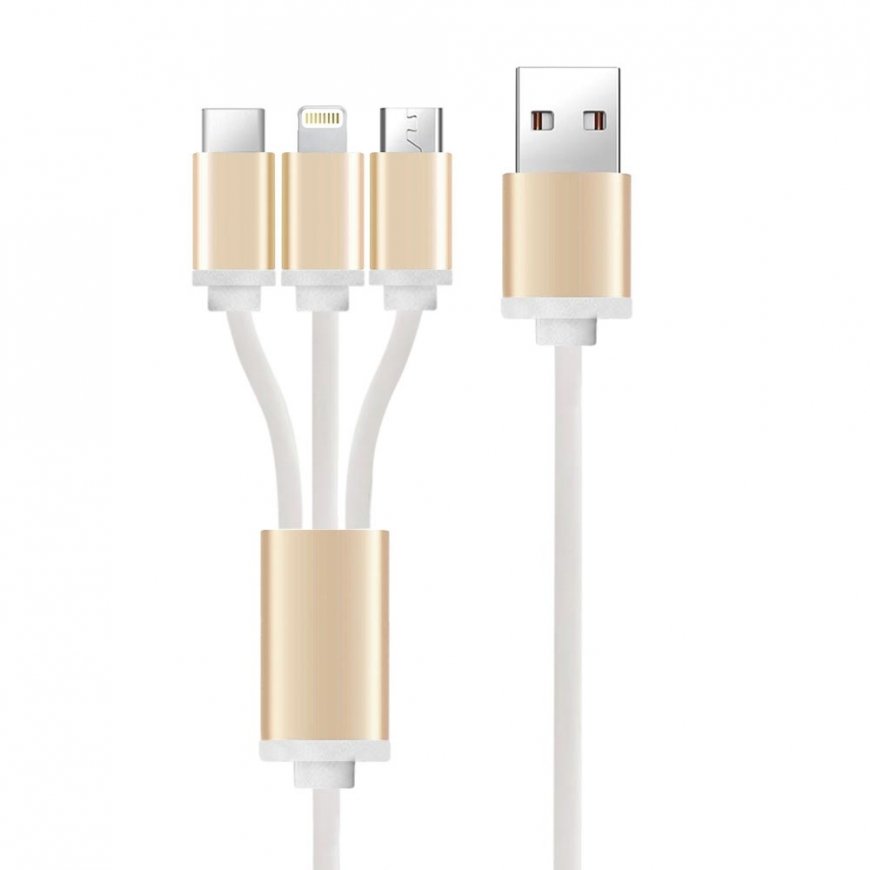 Cable EPZI USB-C, lightining, micro USB, 0.5m, white / USB-MULTI05 – 2