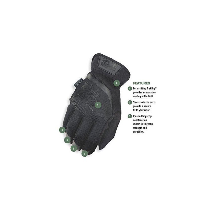 Mechanix Wear Gloves Mechanix FastFit® black, size 12/XXL. Ruched cuff, 0.6 mm artificial leather, TrekDry®, touchscreen technol – 7