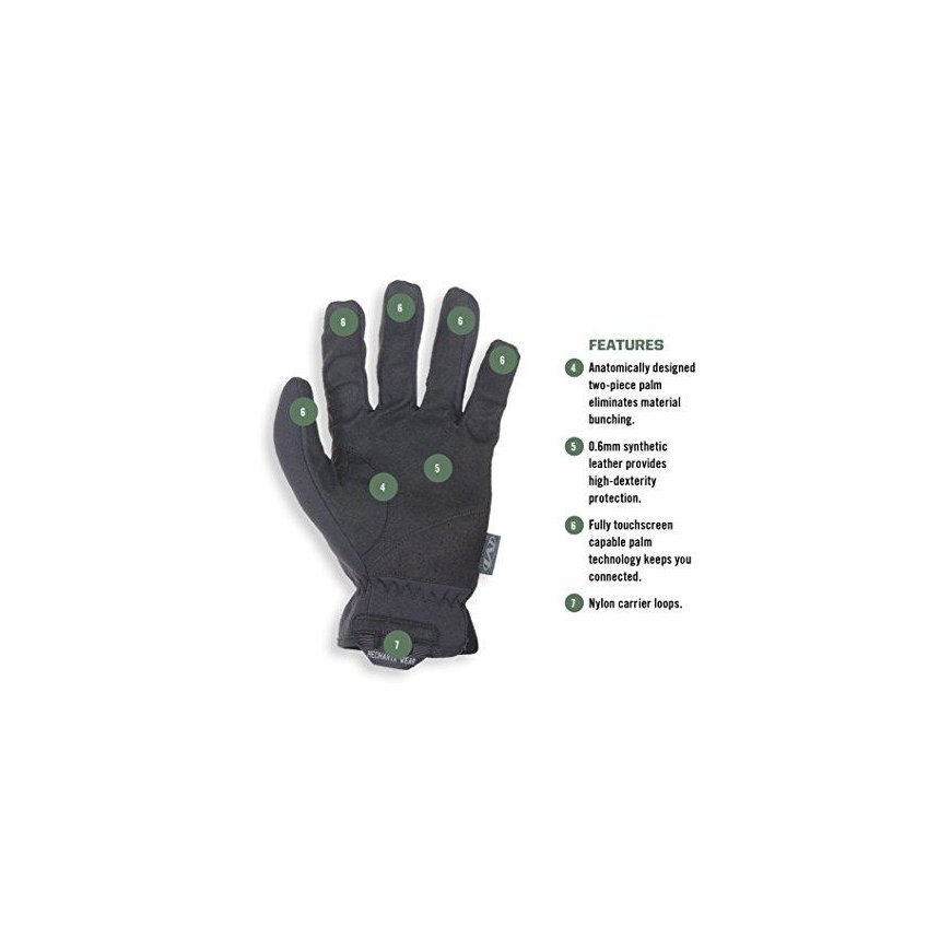 Mechanix Wear Pirštinės Mechanix FastFit® juodos, 12/XXL dydis. Rauktas rankogalis, 0.6 mm dirbtinė oda, TrekDry®, touchscreen t – 8