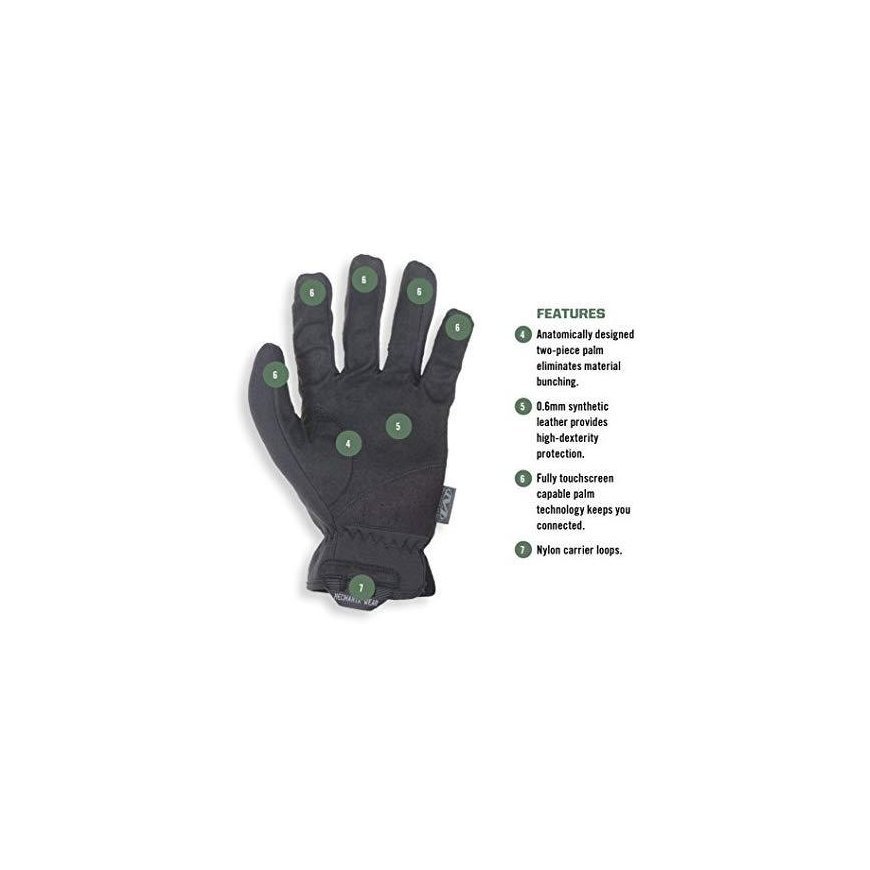 Mechanix Wear Gloves Mechanix FastFit® black, size 12/XXL. Ruched cuff, 0.6 mm artificial leather, TrekDry®, touchscreen technol – 11