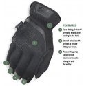 Mechanix Wear Gloves Mechanix FastFit® black, size 12/XXL. Ruched cuff, 0.6 mm artificial leather, TrekDry®, touchscreen technol