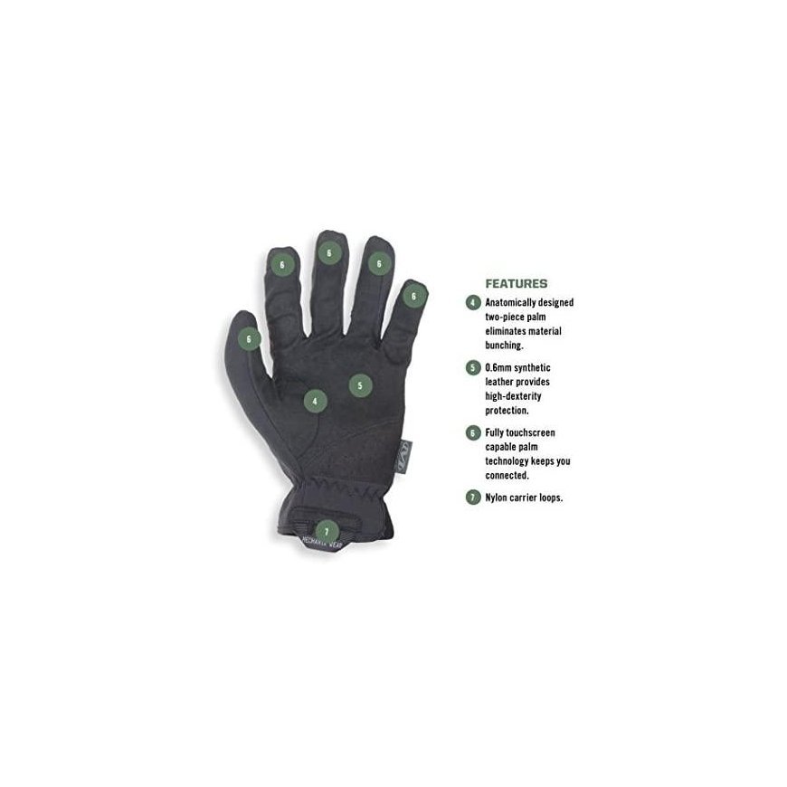Mechanix Wear Pirštinės Mechanix FastFit® juodos, 12/XXL dydis. Rauktas rankogalis, 0.6 mm dirbtinė oda, TrekDry®, touchscreen t – 18