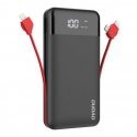 External battery Power Bank Dudao K1Pro with built-in cables MicroUSB+Type-C+Lightning 20000mAh black