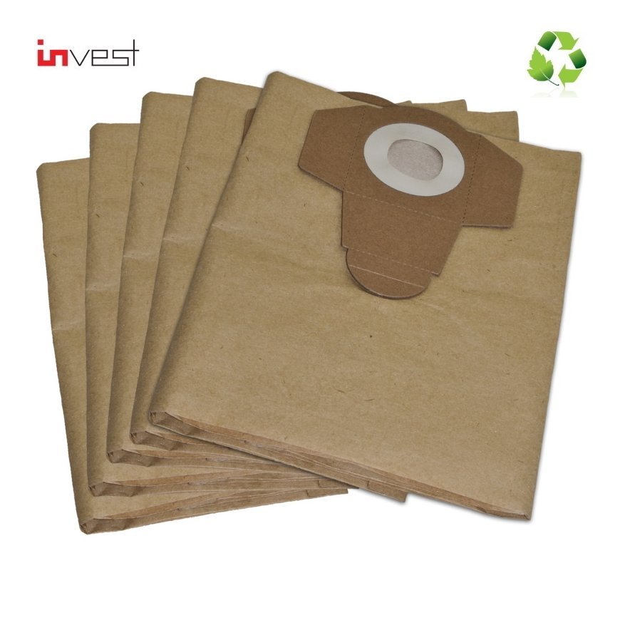 Invest Eco Paper Vacuum Cleaner bags De Longhi / Blaupunkt WD4000 / Einhell / Nilfisk (5pcs.)