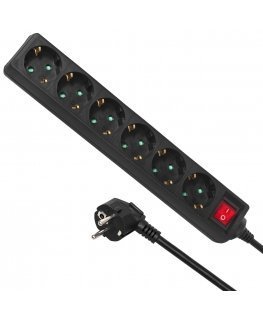 Maclean Energy MCE195G - Socket box 6-way 5m Black