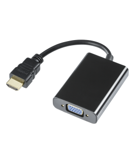 HDMI - VGA adapter DELTACO 1920x1080 60Hz, 0.2m, black / HDMI-VGA7 / 00100028
