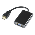 HDMI - VGA adapter DELTACO 1920x1080 60Hz, 0.2m, black / HDMI-VGA7 / 00100028 HDMI - VGA adapter DELTACO 1920x1080 60Hz, 0.2m, black / HDMI-VGA7 / 00100028