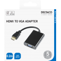 HDMI - VGA adapter DELTACO 1920x1080 60Hz, 0.2m, black / HDMI-VGA7 / 00100028 HDMI - VGA adapter DELTACO 1920x1080 60Hz, 0.2m, black / HDMI-VGA7 / 00100028