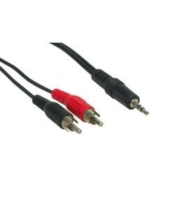 Alcasa AS-35S2CS audiokaabel 1,5 m 3.5mm 2 x RCA Must, Punane, Valge