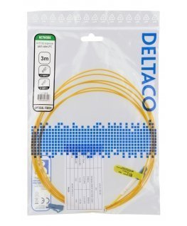 Deltaco LCLC-3S-SI optisko šķiedru kabelis 3 m LC OS2 Dzeltens