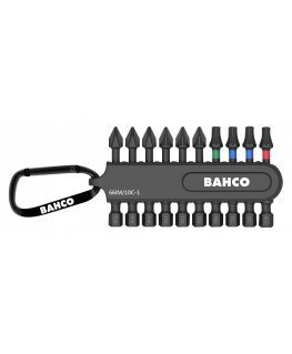 Bahco Impact bits set 50mm, 10pcs, with carabiner, PH,PZ,TORX