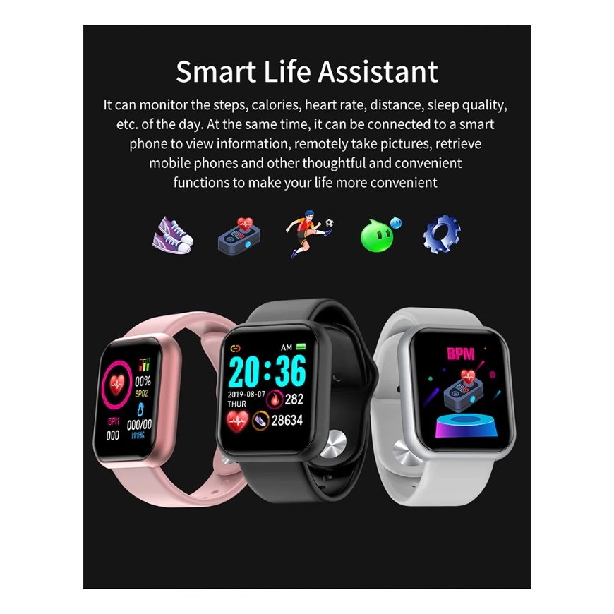 iWear M8 Smart & Fit Watch with Full Touch 1.3'' IPS Media control / HR / Blood pressure / Social Black – 4