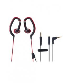 Audio-Technica ATH-CKP200RD austiņas un brīvroku komplekts Vadu Ausu āķi Melns, Sarkans