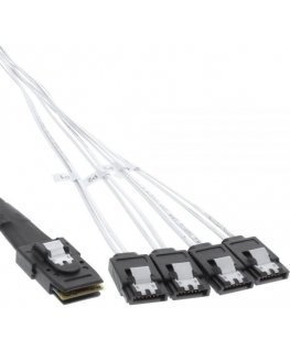 InLine Mini SAS - 4x SATA Crossover Forward OCF cable, 0.75 m, black