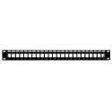 Intracom INTELLINET 720328 Intellinet Blank 24-port panel for Keystone Jack 1U 19 with cable organizer