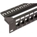 Intracom INTELLINET 720328 Intellinet Blank 24-port panel for Keystone Jack 1U 19 with cable organizer