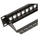 Intracom INTELLINET 720328 Intellinet Blank 24-port panel for Keystone Jack 1U 19 with cable organizer
