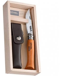 Opinel No. 08 Carbon + Sheath pencil case