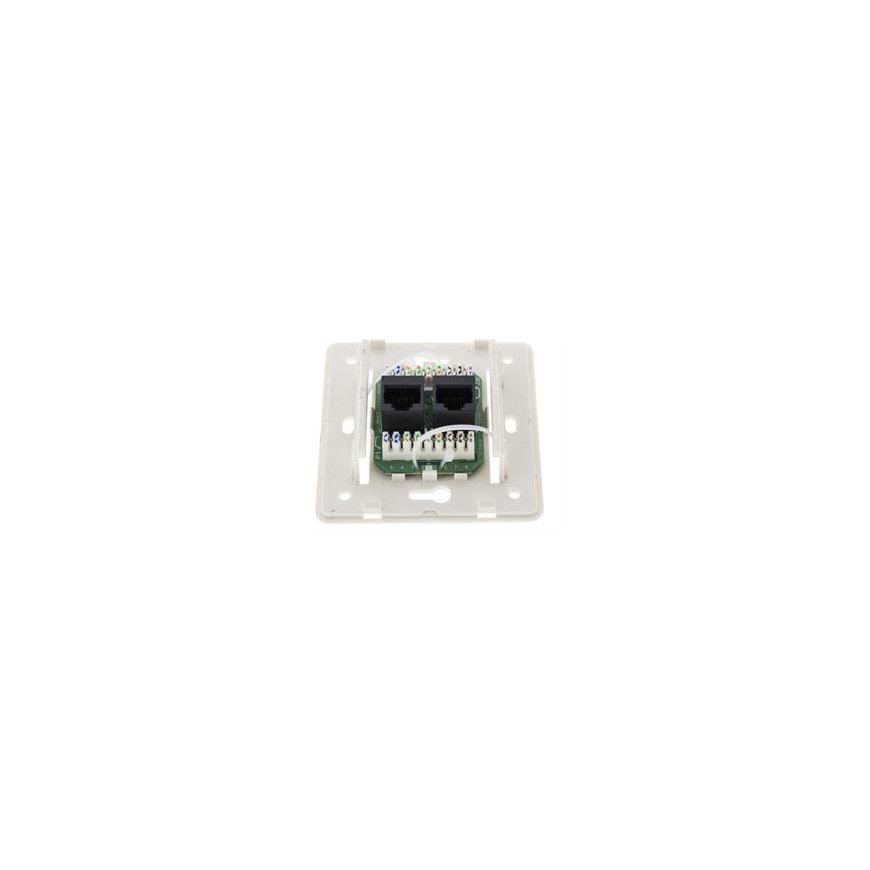 Wall socket, surface UTP, 2xRJ45, Cat6 DELTACO white / VR-34 – 2