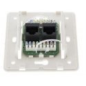 Sieninis lizdas, paviršiaus UTP, 2xRJ45, Cat6 DELTACO baltas / VR-34 Sieninis lizdas, paviršiaus UTP, 2xRJ45, Cat6 DELTACO baltas / VR-34