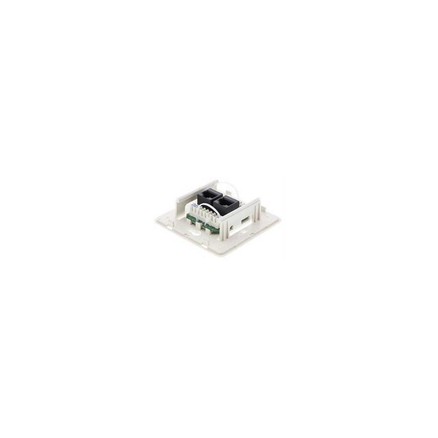 Wall socket, surface UTP, 2xRJ45, Cat6 DELTACO white / VR-34 – 3