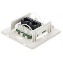 Wall socket, surface UTP, 2xRJ45, Cat6 DELTACO white / VR-34 Wall socket, surface UTP, 2xRJ45, Cat6 DELTACO white / VR-34