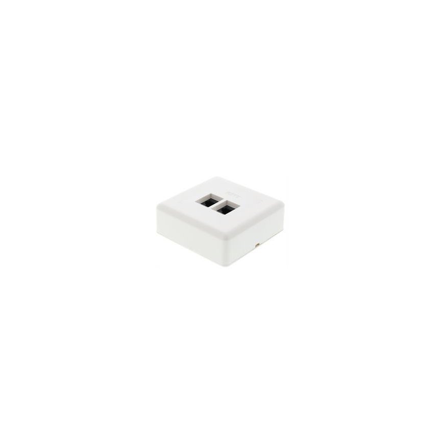 Wall socket, surface UTP, 2xRJ45, Cat6 DELTACO white / VR-34 – 5