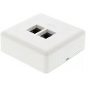 Wall socket, surface UTP, 2xRJ45, Cat6 DELTACO white / VR-34 Wall socket, surface UTP, 2xRJ45, Cat6 DELTACO white / VR-34