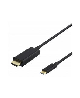 USB-C - HDMI cable DELTACO 4K UHD, gold-plated connectors, 2m, black / USBC-HDMI1020-K / 00140021