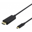USB-C - HDMI cable DELTACO 4K UHD, gold plated, 2m, black / USBC-HDMI1020-K / 00140021 USB-C - HDMI cable DELTACO 4K UHD, gold plated, 2m, black / USBC-HDMI1020-K / 00140021