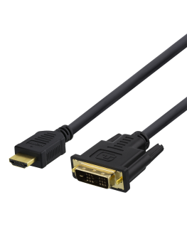 HDMI į DVI kabelis DELTACO 1080p, DVI-D Single Link, 3m, juodas / HDMI-113-K / 00100023